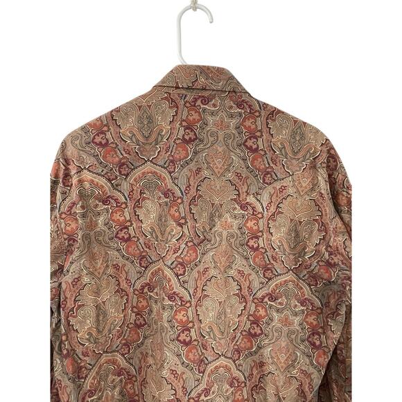 Stetson Shirt Pearl Snap Paisley Long Sleeve Men’s Size Medium - Picture 8 of 12